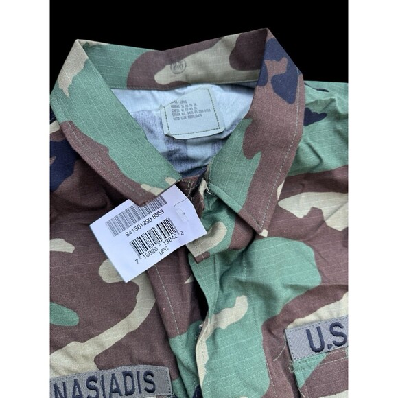 VTG US Military Shirt Mens M Green Utility Camouflage Patches Air Force L Long - Picture 2 of 8